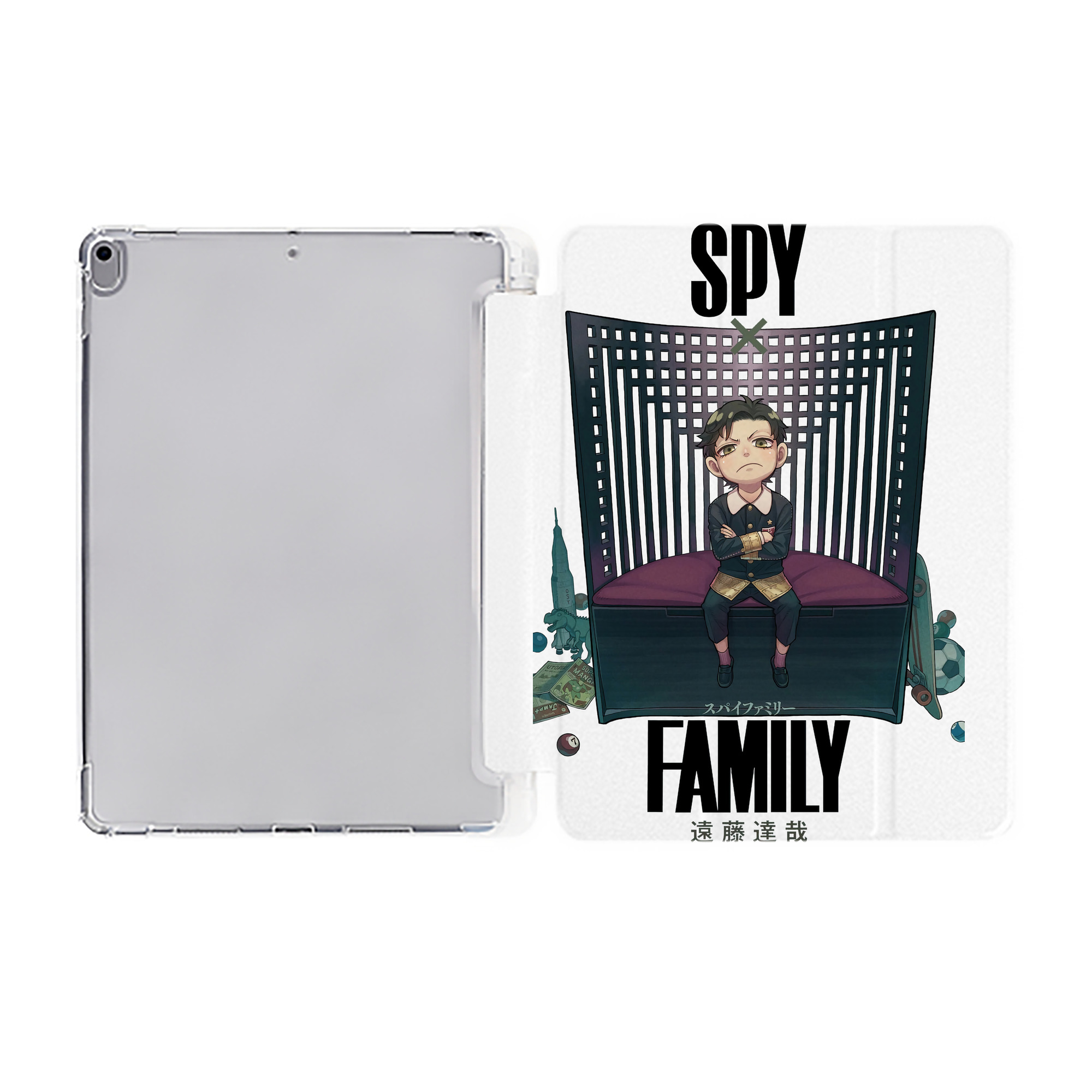 （画像用） SPY×FAMILY间谍家家酒 IPad ケース ペン収納付き 三つ折りスタンド PUレザー×シリコン 対応機種9.5/10.5/10.9インチ